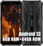 Ulefone Armor X12 Pro Rugged Smartphone Unlocked, MTK Helio G36 4GB+ 4GB Virtual RAM+64GB Android 13 Cell Phone, 13MP+8MP, 5.45" HD+, 4860mAh, Dual SIM 4G Rugged Phone, NFC GPS OTG FM,T-Mobile,Black