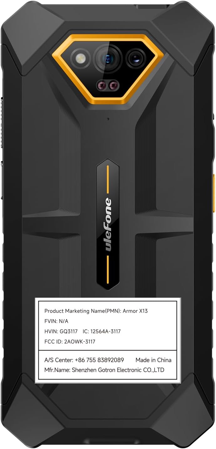 Ulefone Armor X13 Rugged Phone, 6GB RAM+6GB virtual RAM / 64GB, 50MP Rear Camera, 24MP Night Vision Camera, 6.52” Screen, 6320mAh, NFC, GPS, Dual 4G Unlocked Phones