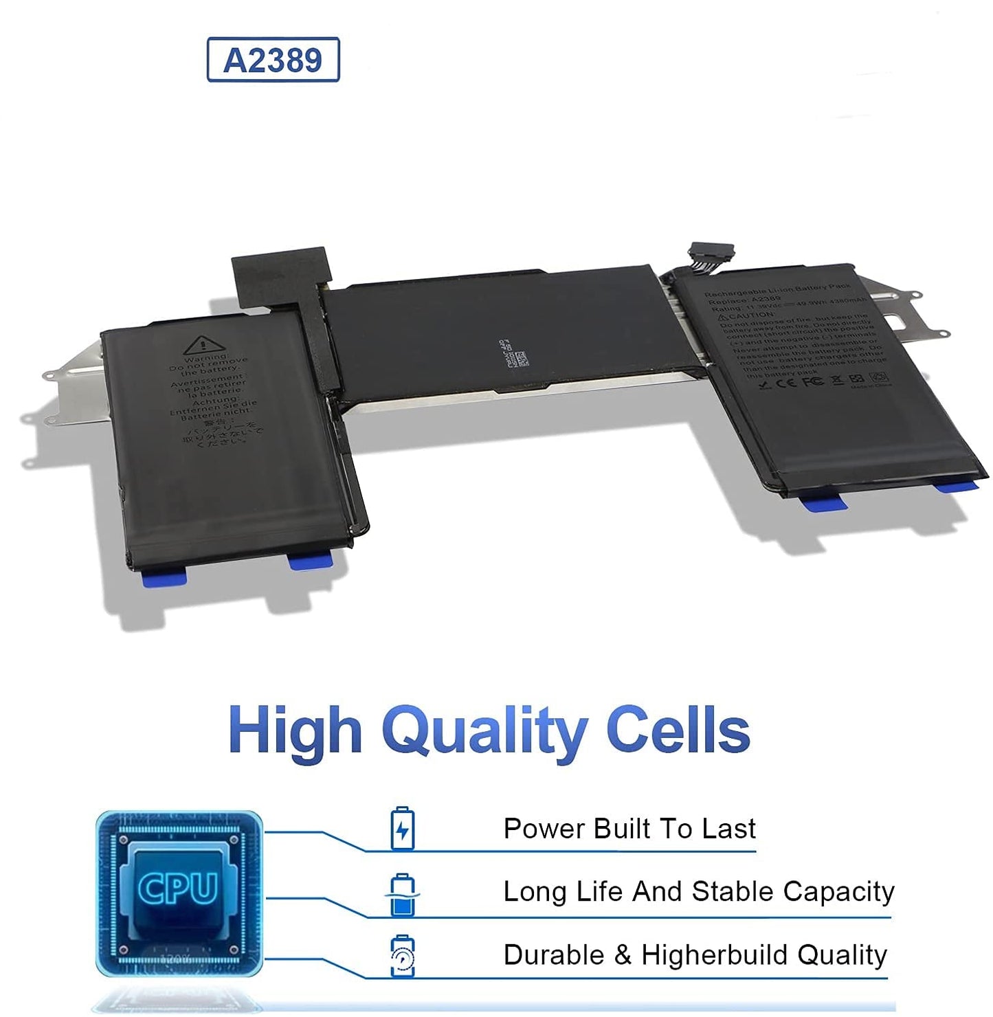 Laptopking Replacement battery for A2389 A2337 MacBook Air 13 Inch A2337 M1 2020 EMC 3598 MGN53LL/A MGN83LL/A MGN63LL/A MGN93LL/A MGND3LL/A MGN73LL/A MGNA3LL/A MGNE3LL/A 11.39V 49.9Wh 4380mAh