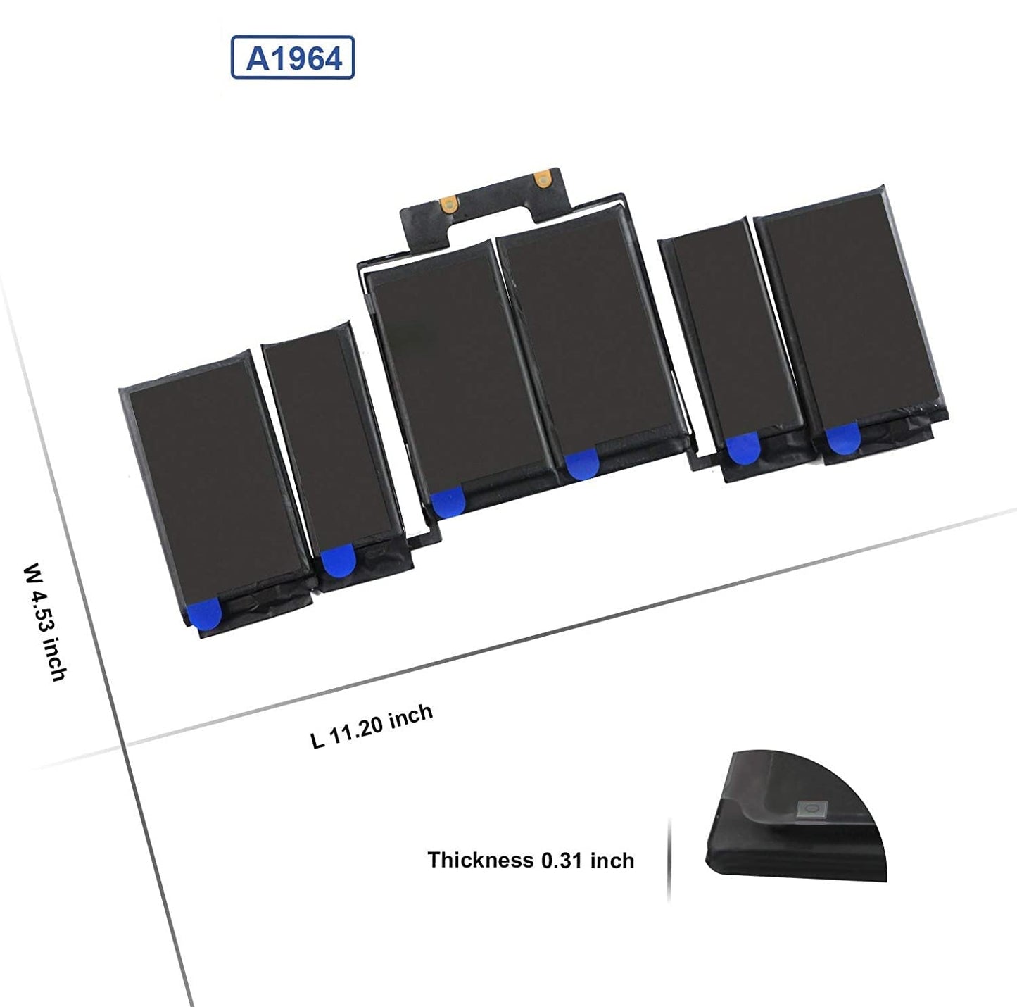 Laptopking Replacement battery for A1989 A1964 Battery for MacBook Pro 13" A1989 (Mid 2018 2019) A2251(2020 Release) Touch Bar EMC 3214 EMC 3358 EMC 3348 MR9Q2LL/A MR9R2LL/A MR9T2LL/A MR9U2LL/A MR9V2LL/A MV962LL/A MV9A2LL/A