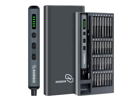 STREBITO Mini Electric Screwdriver Set, 70 in 1 Small Electric Screwdriver Cordless - 64 S2 Preicison Bits, 5 Torque Settings, 4 LED Lights, Mini Power Screwdriver Repair Tool Kit for PC RC Electronic sale