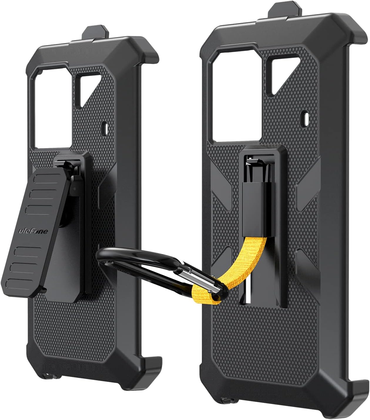 Ulefone Power Armor 18T/18/19/19T Multifunctional Protective Case Original TPU Black Case Power Armor 18T/18/19/19T with Back Clip Carabiner
