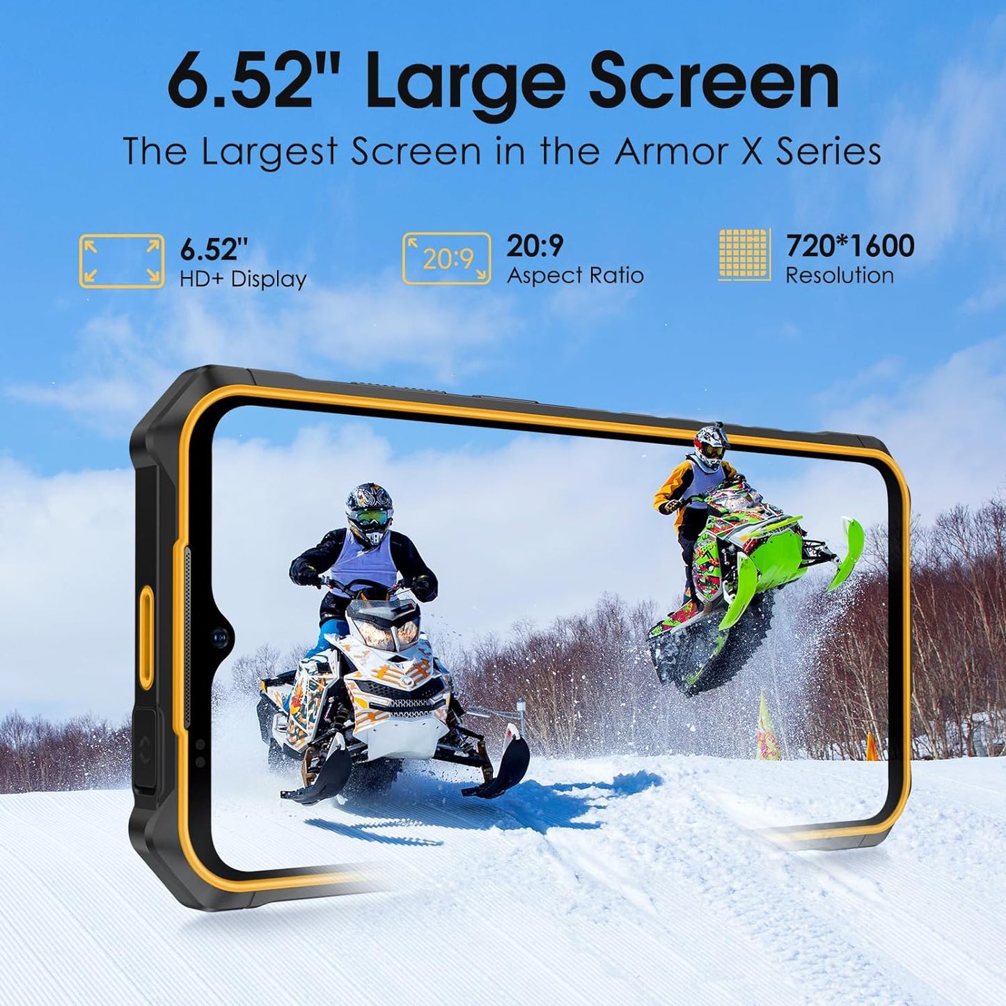 Ulefone Armor X13 Rugged Phone, 6GB RAM+6GB virtual RAM / 64GB, 50MP Rear Camera, 24MP Night Vision Camera, 6.52” Screen, 6320mAh, NFC, GPS, Dual 4G Unlocked Phones