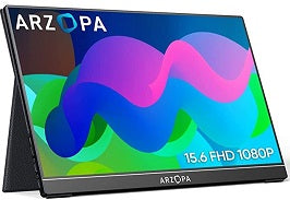 ARZOPA Portable Monitor, 15.6'' FHD 1080P Portable Laptop Monitor IPS Computer External Screen USB C HDMI Display w/Smart Cover for PC MAC Phone Xbox PS5 - A1 GAMUT sale