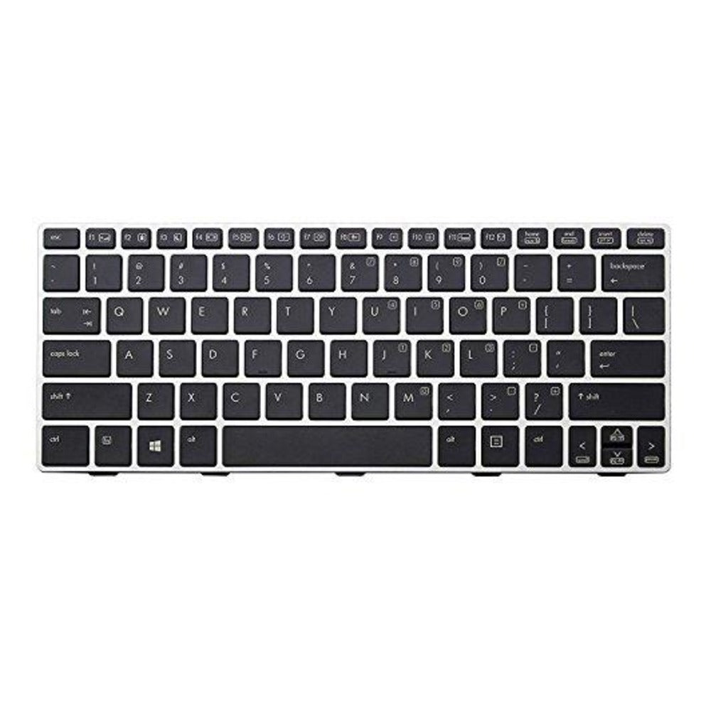Replacement Keyboard for HP/Compaq Pavilion HP EliteBook HP Envy - All Models Available - 90-day Warranty LaptopKing Keyboard (Elitebook Revolve 810 G1 G2, Black, Silver Frame) US Layout