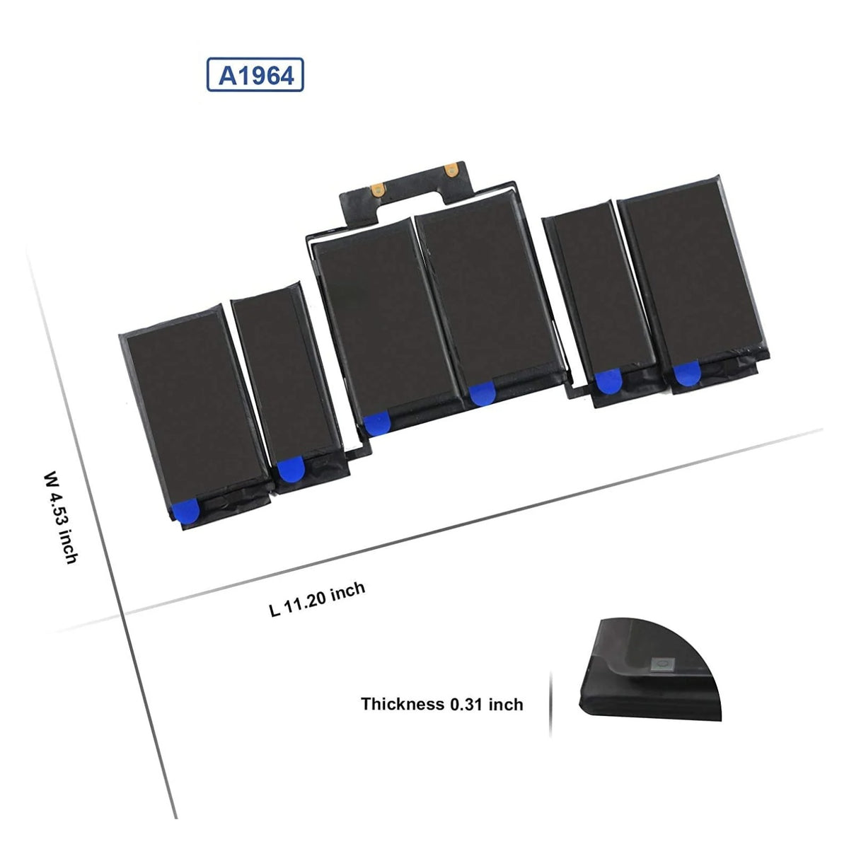 battery for A1989 A1964 Battery for MacBook Pro 13" A1989 (Mid 2018 2019) A2251(2020 Release) Touch Bar EMC 3214 EMC 3358 EMC 3348 MR9Q2LL/A MR9R2LL/A MR9T2LL/A MR9U2LL/A MR9V2LL/A MV962LL/A MV9A2LL/A