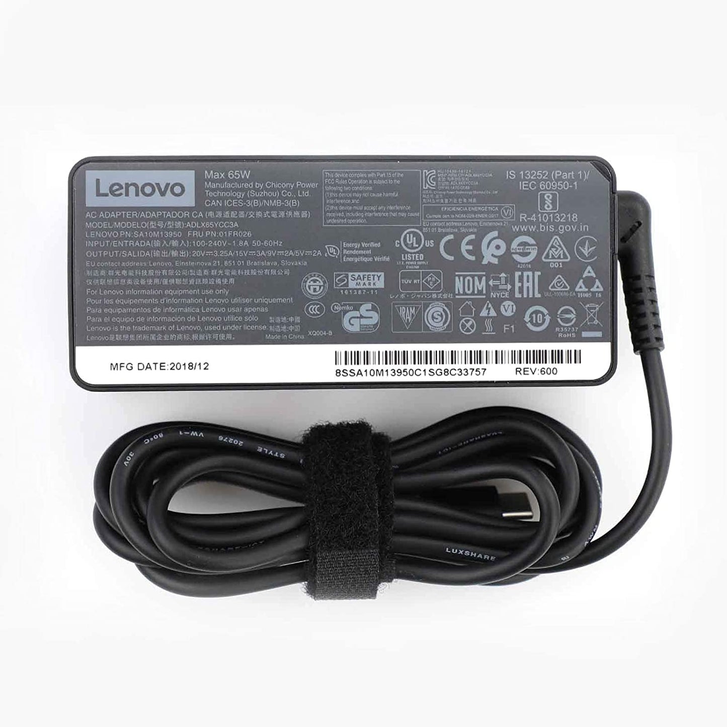 New Lenovo ThinkPad Laptop Charger 65W watt USB Type C (USB-C) AC Power Adapter for X1 Carbon 2017 2018,T580 E580 X280 E485 A485 T480S,Yoga 920 720 730 L380,New S1 S2 2018, L480 L580,ADLX65YDC2A