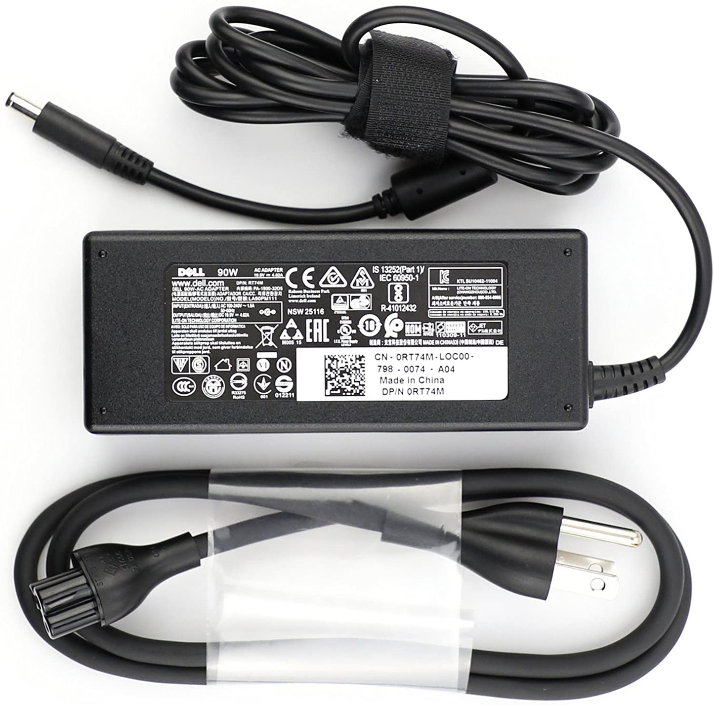 Dell 90W Replacement AC Adapter for Dell XPS 13 (L321X) / (L322x), 13 (9343), XPS 12 (9Q23) / (9Q33), 11 (9P33), 100% Compatible with P/N: RT74M, 0RT74M, VRJN1, LA90PM111, PA-1900-32D5 New Original