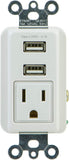 GE 17833 Receptacle, in Wall, 1 Outlet, 2 USB, 2.1 Amps - Laptop King