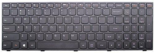 Replacement Keyboard for Lenovo Ideapad - Several Models Available - ***1 Year Warranty*** LaptopKing Keyboard (Z50 Z50-70/75/80 G70 G70-80 80EC 80E7 80FG 80FF, Black, Silver Frame) US Layout - Laptop King