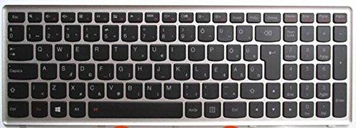 New Replacement Keyboard for Lenovo Ideapad Z500 Z500A Z500G P500 Series Laptops Black US Layout with Silver Frame by LaptopKing - 1 Year Warranty - Laptop King