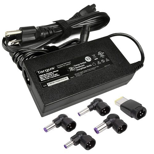 Targus APA790USO 90W Universal Semi-Slim Notebook AC Power Adapter w/5 Power Tips for Acer, ASUS, Dell, HP & More