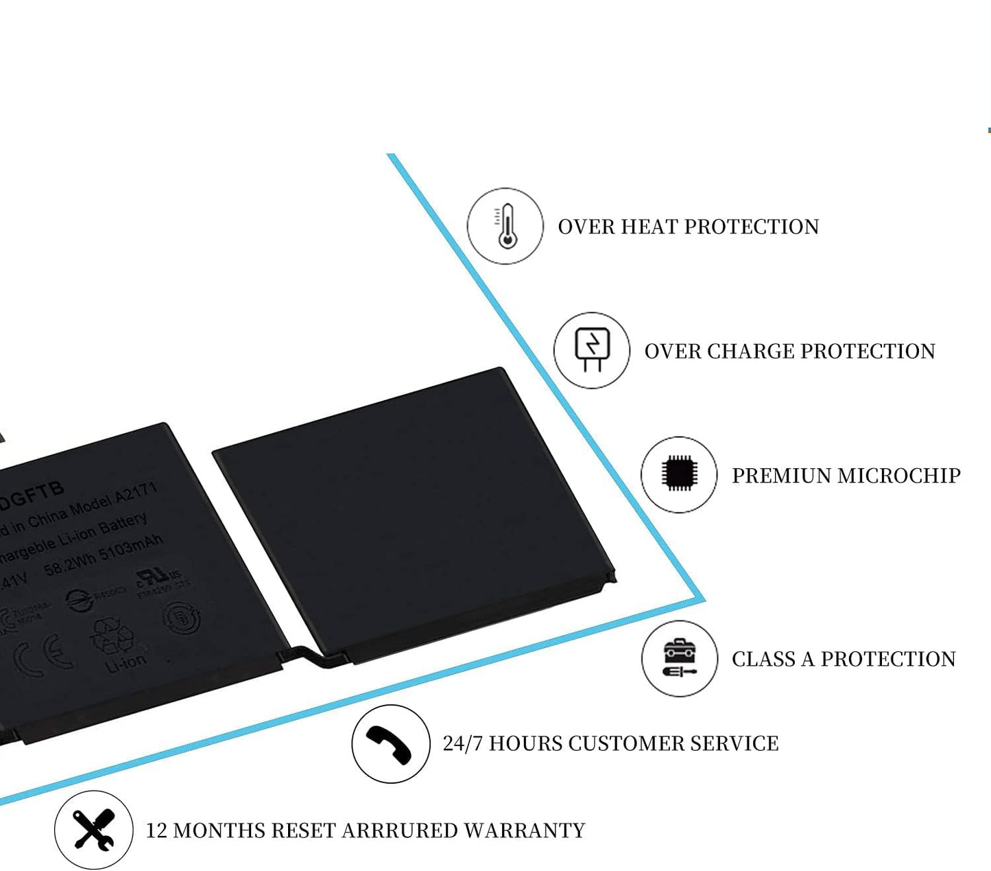 Laptopking Replacement battery for A2171 MacBook Pro 13-inch A2159 (EMC 3301)(Mid 2019) A2289 A2338 MUHN2LL/A MUHP2LL/A MUHQ2LL/A MUHR2LL/A MUHR2LL/B MacBook Pro 13 Inch Two Thunderbolt 3 A2159 MUHR2LL