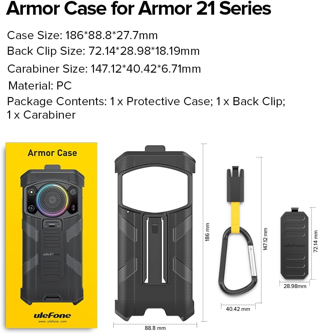 Ulefone Armor 21 Protective Case Power Armor 21 Case Multifunctional Protective Case Armor 21 Smartphone Armor 21 Case Black Material: PC