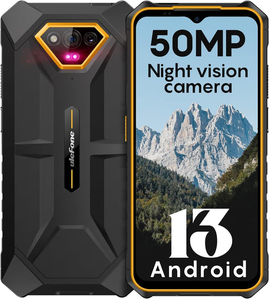 Ulefone Armor X13 Rugged Phone, 6GB RAM+6GB virtual RAM / 64GB, 50MP Rear Camera, 24MP Night Vision Camera, 6.52” Screen, 6320mAh, NFC, GPS, Dual 4G Unlocked Phones