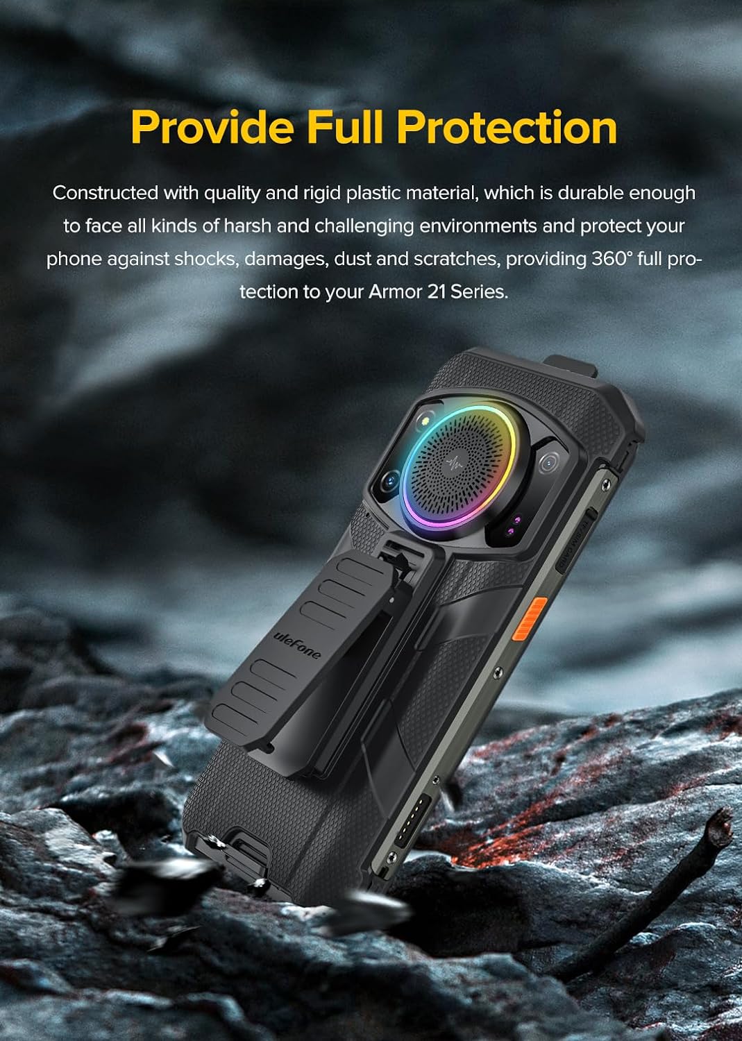 Ulefone Armor 21 Protective Case Power Armor 21 Case Multifunctional Protective Case Armor 21 Smartphone Armor 21 Case Black Material: PC