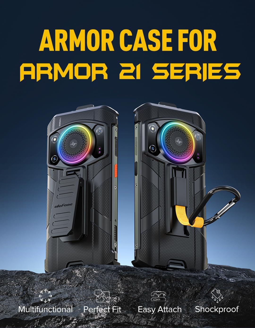 Ulefone Armor 21 Protective Case Power Armor 21 Case Multifunctional Protective Case Armor 21 Smartphone Armor 21 Case Black Material: PC