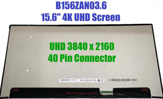 LaptopKing Replacement LCD Screen for B156ZAN03.0  with 40 Pin connector non touch screen 3840 X 2160