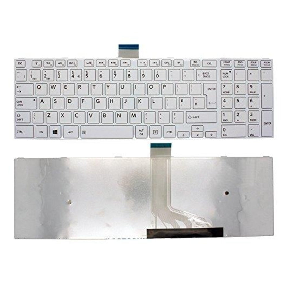 New Replacement Keyboard for Toshiba Satellite Portege Tecra - All Models Available 90-day Warranty (Satellite S50 S50D S50-A S50D-A S50t M50 S75, White with Frame) US Layout