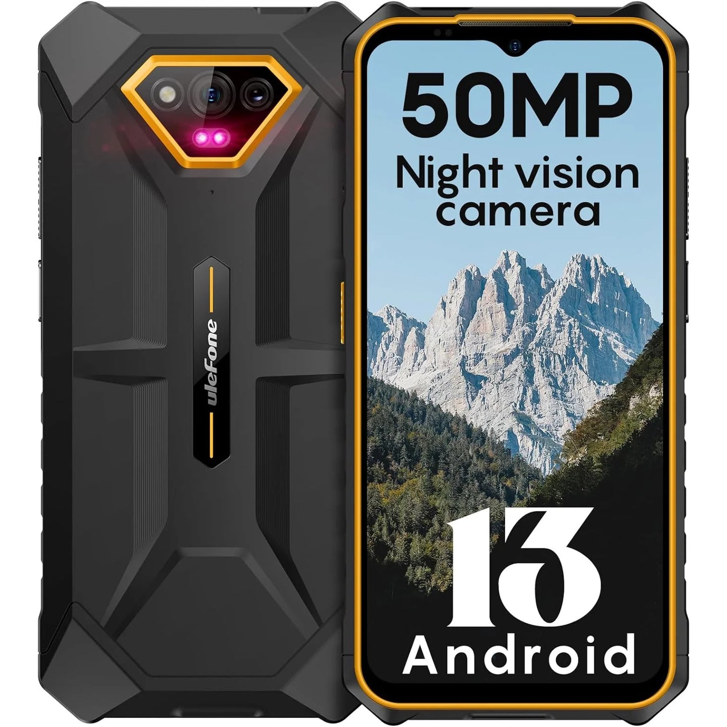 Ulefone Armor X13 Rugged Phone, 6GB RAM+6GB virtual RAM / 64GB, 50MP Rear Camera, 24MP Night Vision Camera, 6.52” Screen, 6320mAh, NFC, GPS, Dual 4G Unlocked Phones — LK-PHN-GEN-0001