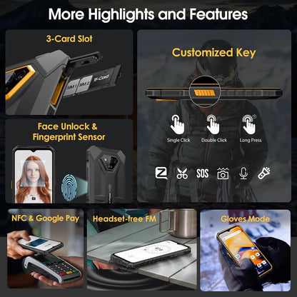 Ulefone Armor X13 Rugged Phone, 6GB RAM+6GB virtual RAM / 64GB, 50MP Rear Camera, 24MP Night Vision Camera, 6.52” Screen, 6320mAh, NFC, GPS, Dual 4G Unlocked Phones — LK-PHN-GEN-0001