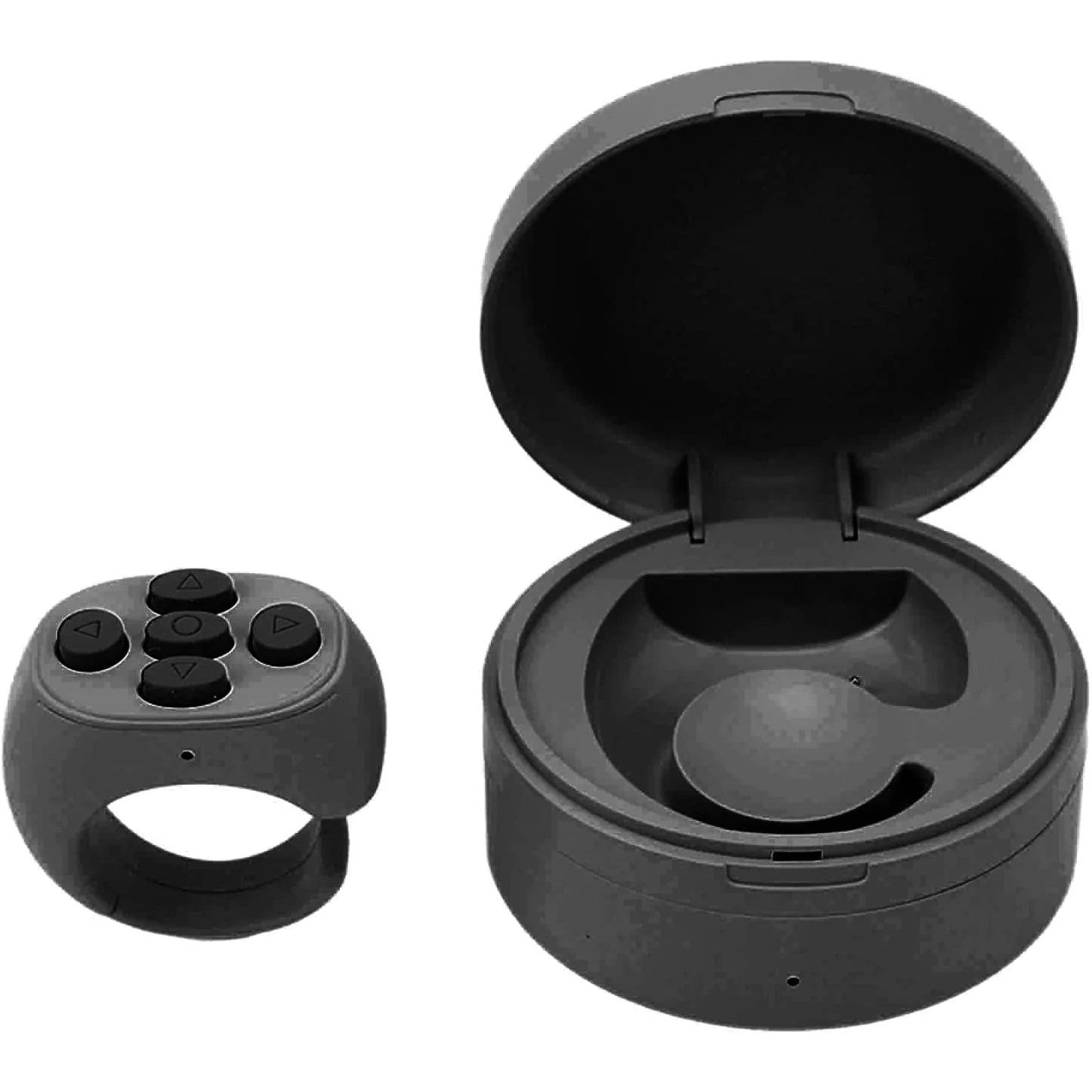Bluetooth Remote Control Page Turner, TikTok App Button Scrolling Ring Clicker, 10M Wireless Camera Remote Shutter for Video, Selfie Recording (Black) with Charging Case — LK-LAP-LK-0002