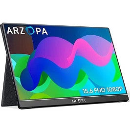 ARZOPA Portable Monitor, 15.6'' FHD 1080P Portable Laptop Monitor IPS Computer External Screen USB C HDMI Display w/Smart Cover for PC MAC Phone Xbox PS5 - A1 GAMUT — LK-SCR-GEN-0003