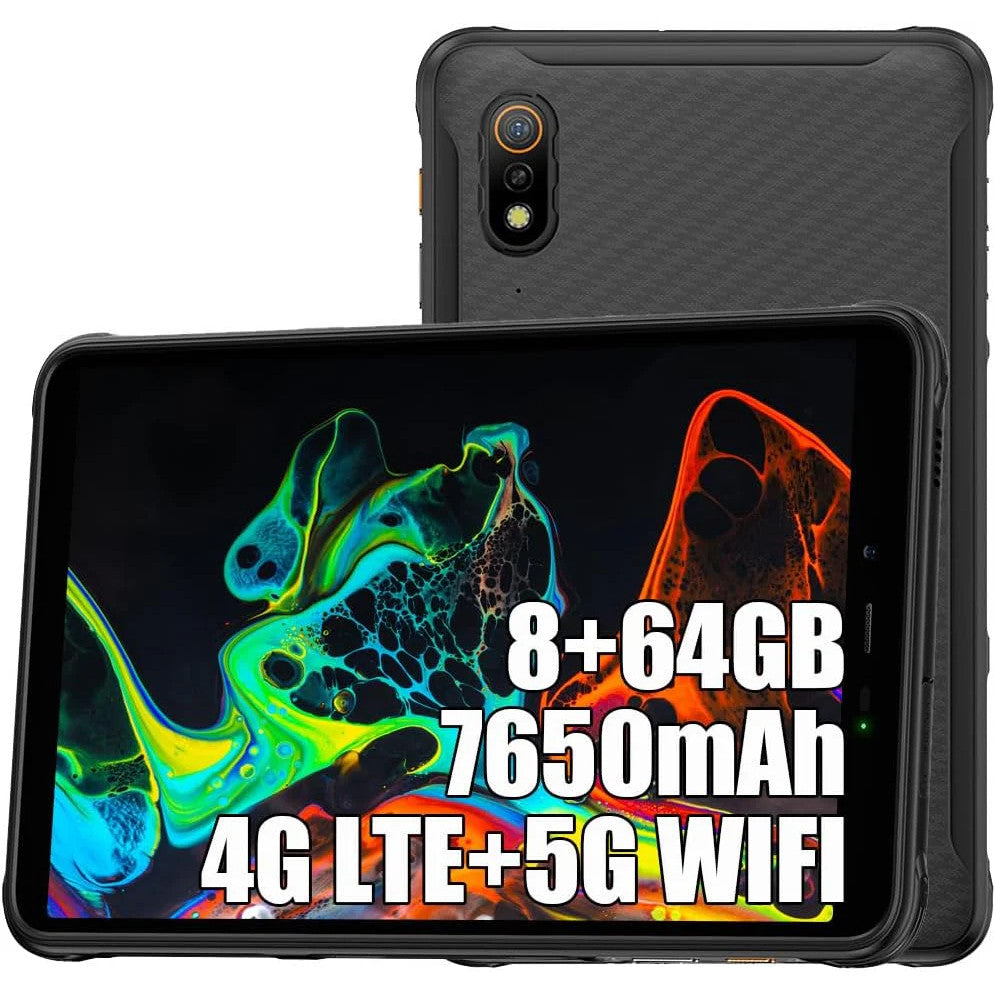 Ulefone Armor PAD Rugged Tablet Android 12, 8 Inch Waterproof-Tablet, Octa Core 4GB+64GB 256GB Expandable, 7650mAh Battery Industrial Tablet PC, 13MP+5MP, IP68&IP69K Tablets, 2.4G/5G WiFi, OTG, GPS/NFC — LK-PHN-GEN-0004
