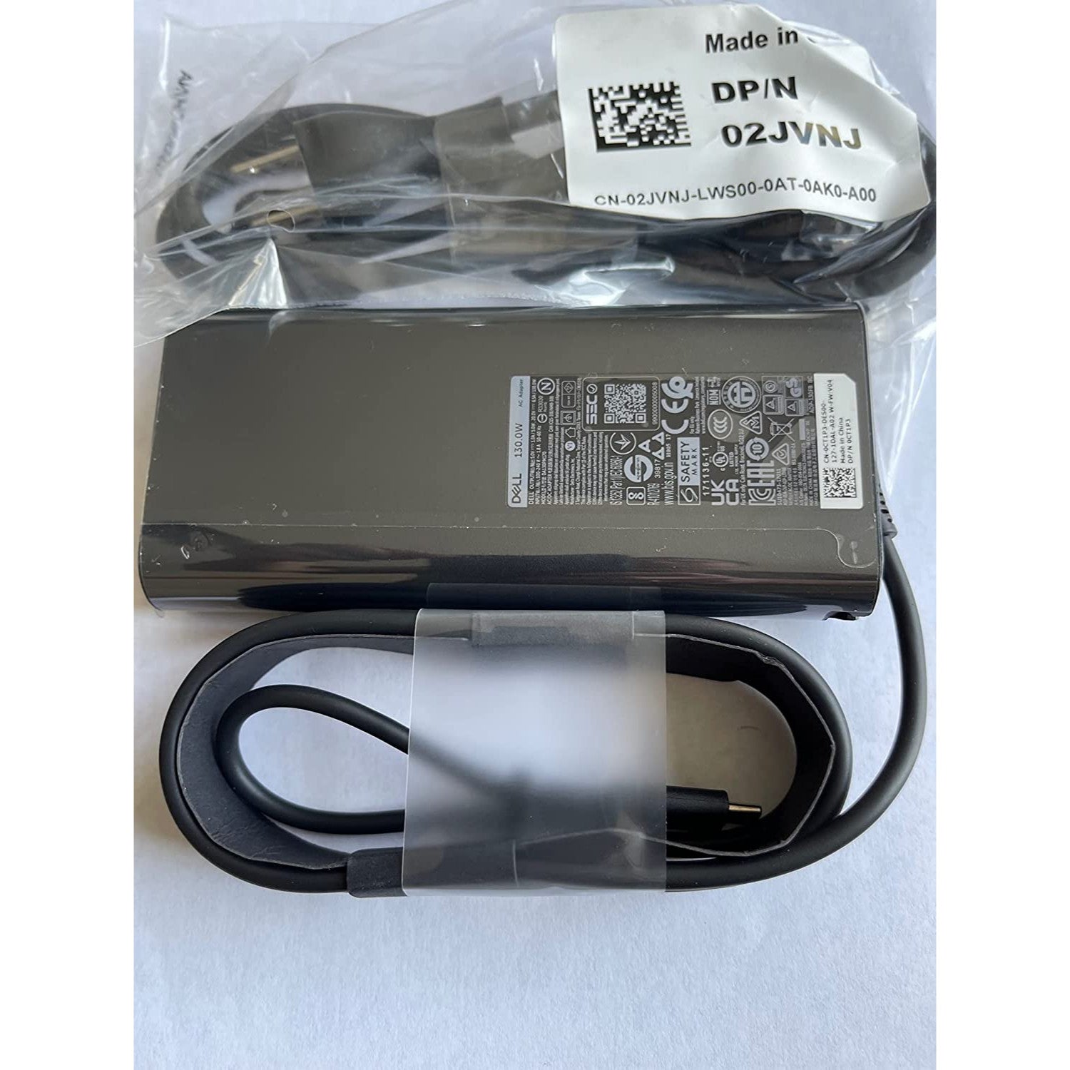 Dell 20V 6.5A 130W USB Type C 0K00F5 AC adapter for Dell XPS 2-in-1 4K Touch-Screen Laptop Model: XPS9575-7354BLK-PUS, Compatible with P/N: 0K00F5, K00F5 — LK-ADP-DEL-0021