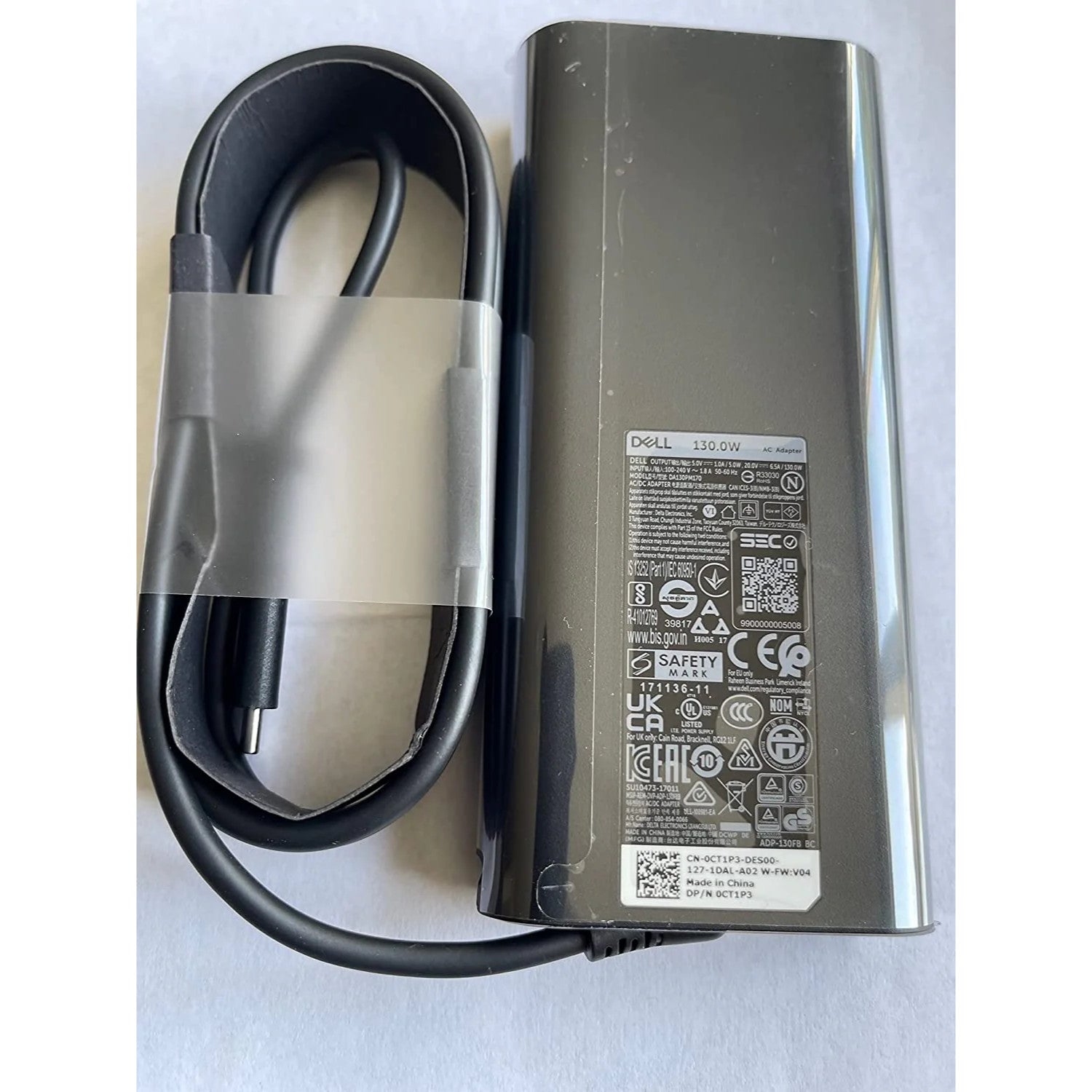 Dell 20V 6.5A 130W USB Type C 0K00F5 AC adapter for Dell XPS 2-in-1 4K Touch-Screen Laptop Model: XPS9575-7354BLK-PUS, Compatible with P/N: 0K00F5, K00F5 — LK-ADP-DEL-0021