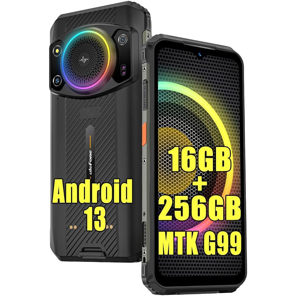 Ulefone Armor 21 Android 13 Rugged Smartphone Unlocked, MTK Helio G99 16GB+256GB Cell Phone, 3.5W Big Speaker, 64MP+24MP Night Vision Camera, 6.58"FHD+, 9600mAh, Dual SIM 4G Rugged Phone, NFC GPS OTG — LK-PHN-GEN-0007