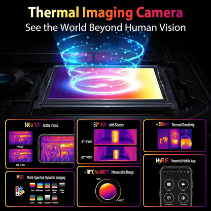 Ulefone Power Armor 18T Ultra 5G Rugged Phone, Thermal Imaging Camera, 108MP Camera, 24GB+512GB MTK Dimensity 7050, 9600mAh QI 15W Wireless Charging, 6.58" FHD+ Corning Gorilla Screen, Android 13 — LK-SCR-LK-0022