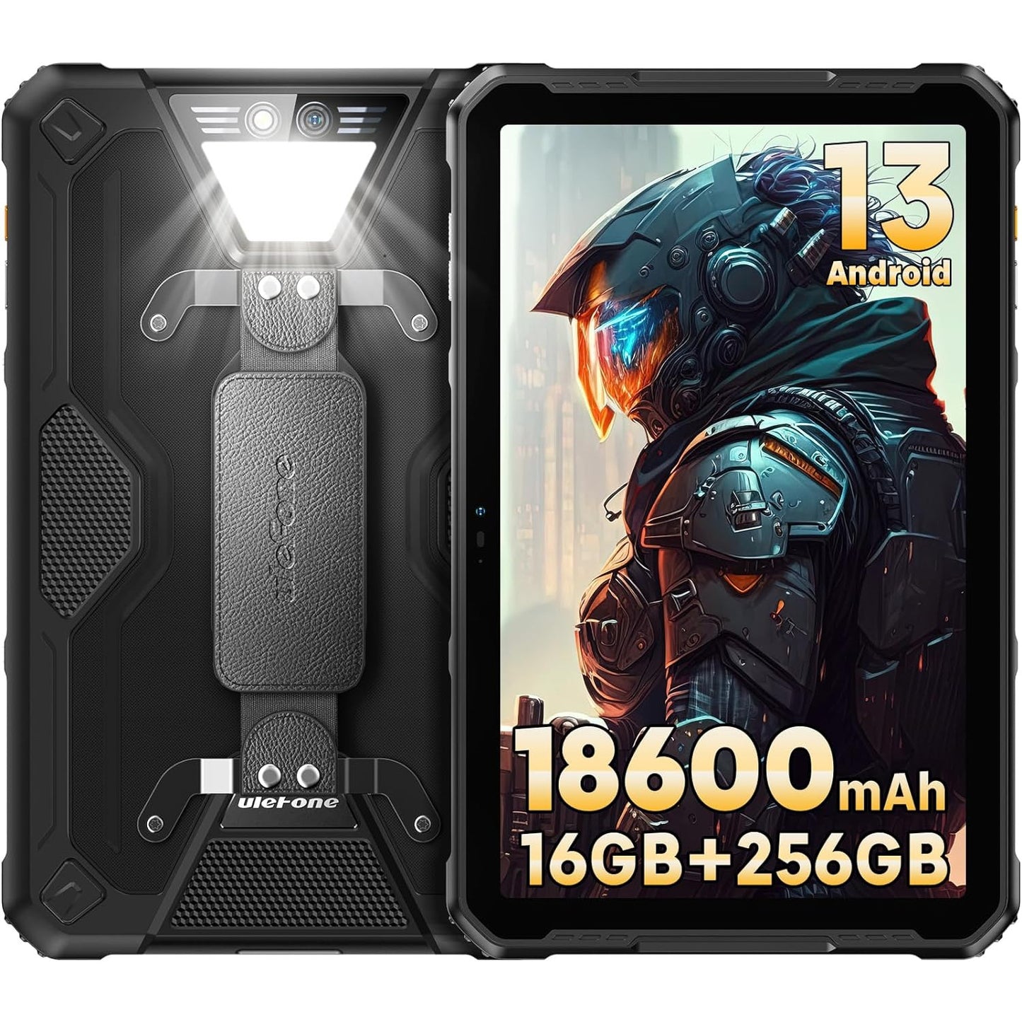 Ulefone Armor Pad 2 11 inch Rugged Tablet, 18600mAh Mega Battery, Camping Light, 2K FHD+ Screen, Octa Core 16GB + 256GB Android 13, 48MP Rear Camera, 4G Dual SIM IP68 Waterproof Tablet GPS NFC- Black — LK-SCR-LK-0021