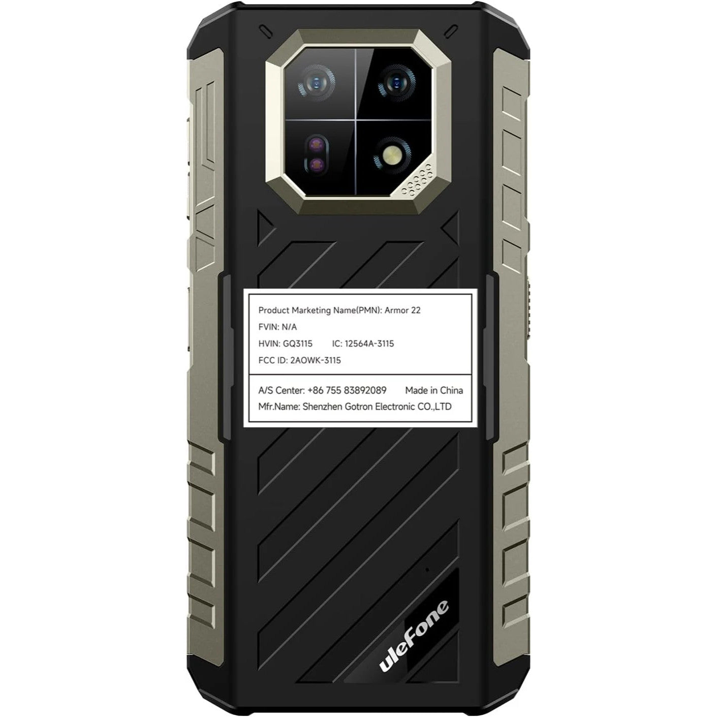 Ulefone Armor 22 (8+256GB) Rugged Smartphone, 64MP Night Vision Camera + 64MP Wide-Angle Camera, Android 13 Unlocked Cell Phone, 6.58 FHD+, 120Hz, 6600mAh, IR Blaster, NFC 4G LTE Mobile- All Black — LK-PHN-LK-0003