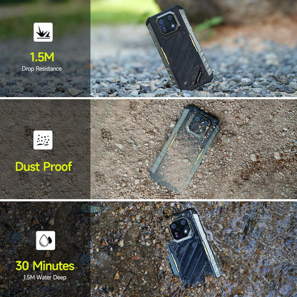 Ulefone Armor 22 (8+256GB) Rugged Smartphone, 64MP Night Vision Camera + 64MP Wide-Angle Camera, Android 13 Unlocked Cell Phone, 6.58 FHD+, 120Hz, 6600mAh, IR Blaster, NFC 4G LTE Mobile- All Black — LK-PHN-LK-0003
