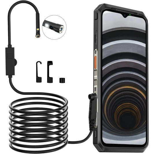 Ulefone uSmart E02 Dual Camera Endoscope 3.0 for Armor Pad 2, Armor 24, Armor 21, Armor 19/19T, Armor 18/18T, Armor 16 Pro, Armor 13, Armor 9/9E, IP67 Waterproof, 7 LED Lights, 2m semi-Rigid Cable — LK-CAB-LK-0001