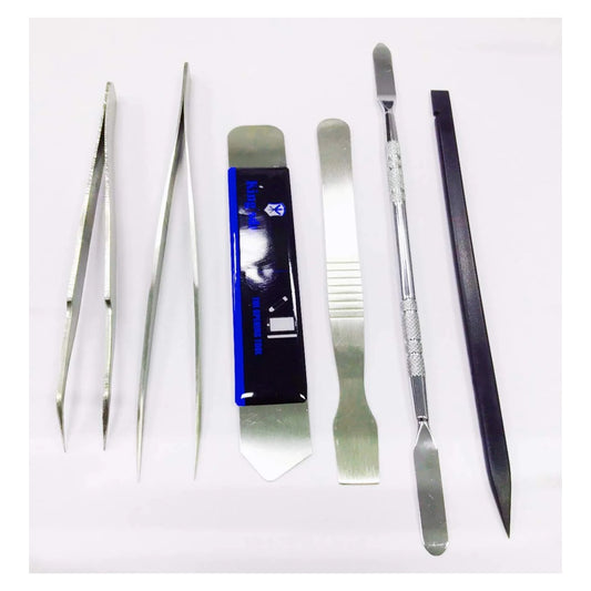 6 in 1 Prying Tools & Stainless Steel Tweezers for MacBook iPhone Cellphone Repair Kit /sales