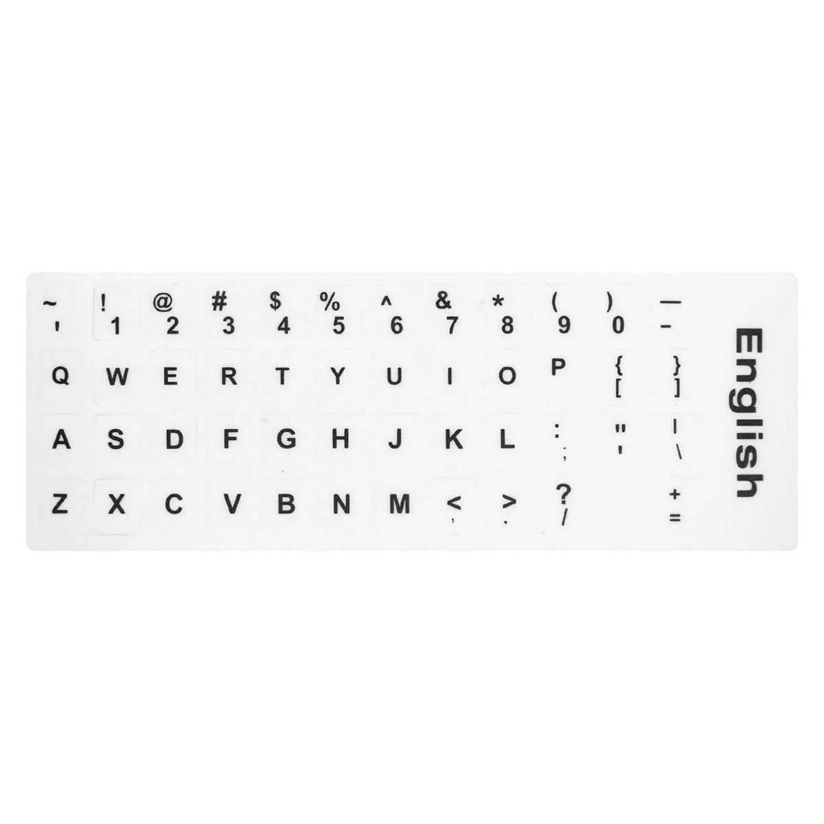 Universal Keyboard Stickers Replacement Keyboard Skin clear background black text compatible with laptop Desktop white letter English Pack of 2