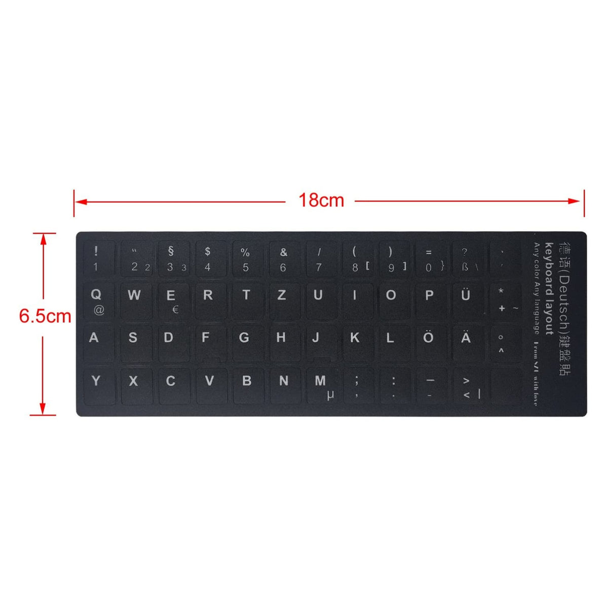 Universal Keyboard Stickers Replacement Keyboard Skin black background compatible with laptop Desktop white letter German Pack of 2