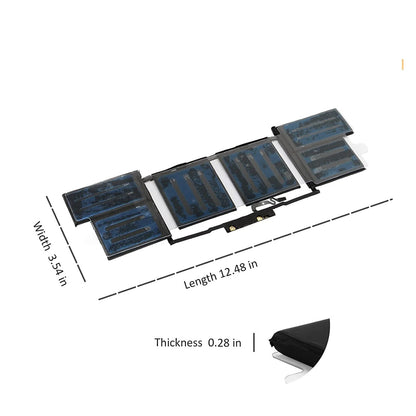 A1820 Laptop Battery for MacBook Pro 15 inch A1707 Late 2016 Mid 2017 EMC 3162 3072 Series MLH32LL/A MLH42LL/A MLW72LL/A MLW72HN/A MLW82LL/A MPTR2LL/A MPTW2LL/A 11.4V 76Wh