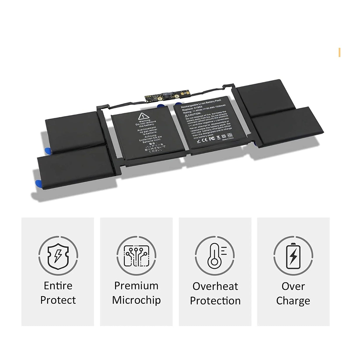 laptop battery for A1953 MacBook Pro 15" Touch Bar A1990 EMC 3215 3359 BTO CTO Mid 2018 2019 MV902LL/A MV912LL/A MV922LL/A MV932LL/A MV942LL/A MV952LL/A MV962LL/A MV972LL/A MV902B/A MV912B/A