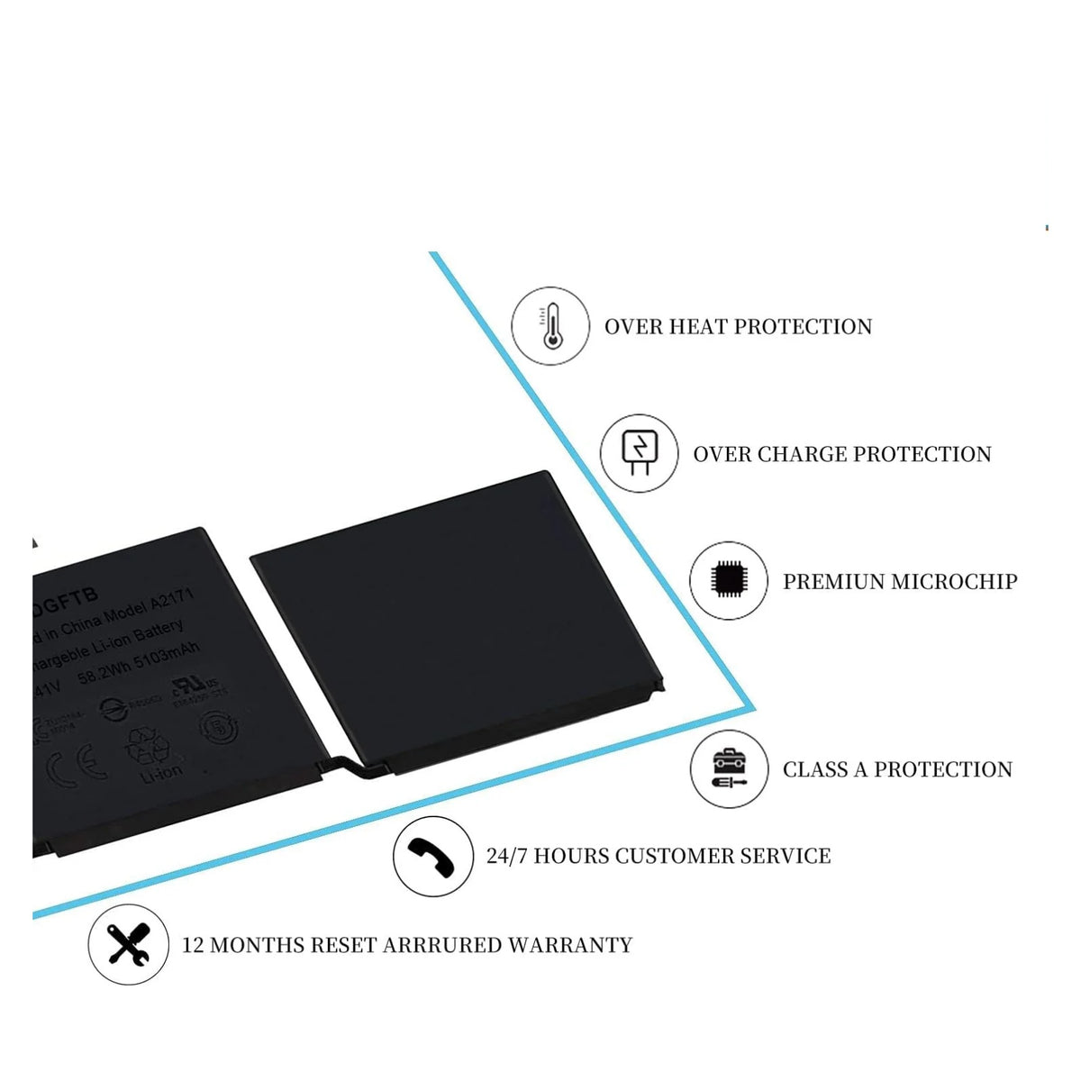 battery for A2171 MacBook Pro 13-inch A2159 (EMC 3301)(Mid 2019) A2289 A2338 MUHN2LL/A MUHP2LL/A MUHQ2LL/A MUHR2LL/A MUHR2LL/B MacBook Pro 13 Inch Two Thunderbolt 3 A2159 MUHR2LL