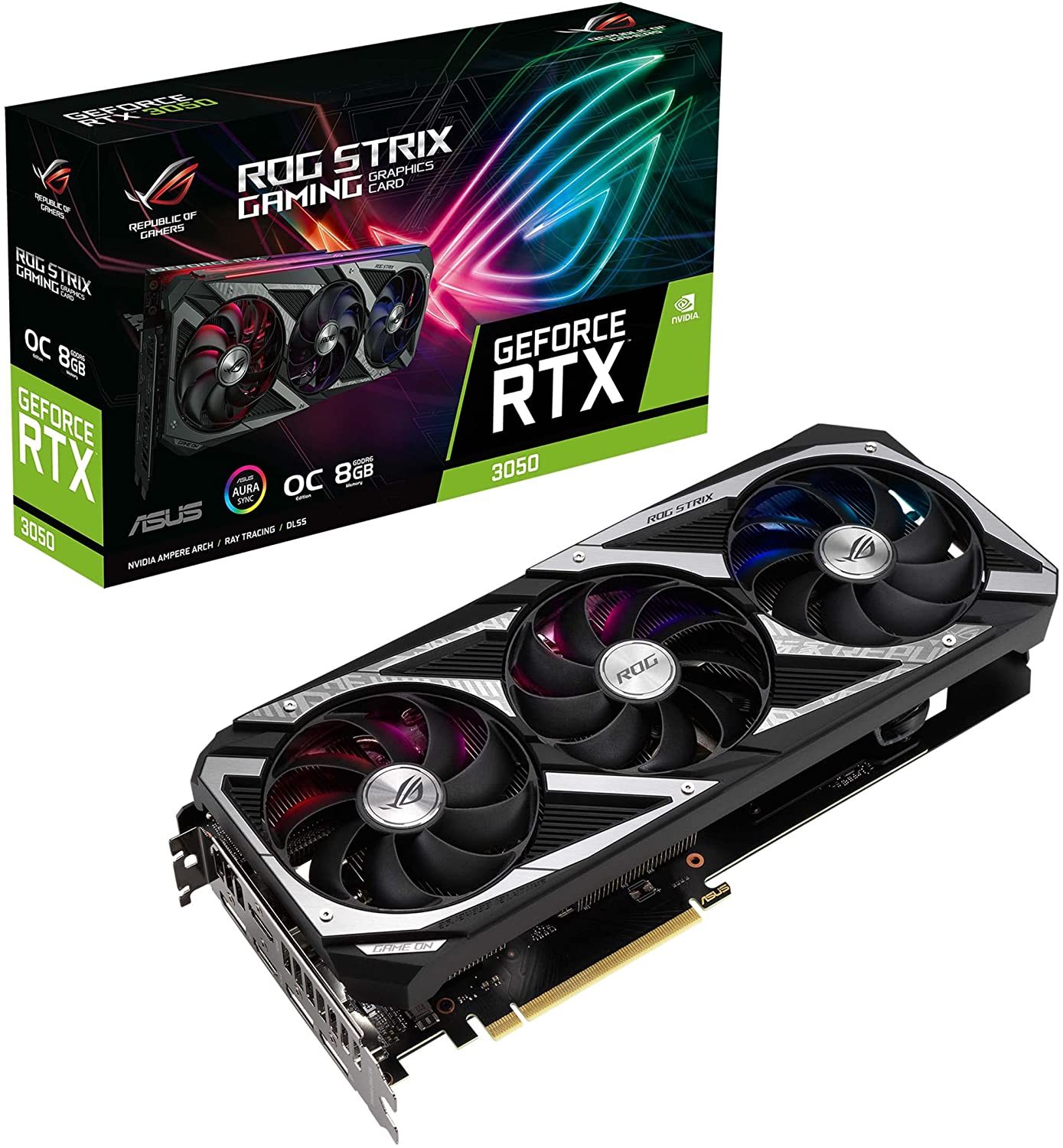 ASUS ROG Strix NVIDIA GeForce RTX 3050 OC Edition Gaming Graphics Card - PCIe 4.0, 8GB GDDR6, HDMI 2.1, DisplayPort 1.4a, Axial-tech Fan Design, 2.7-Slot, Super Alloy Power II, GPU Tweak II sale