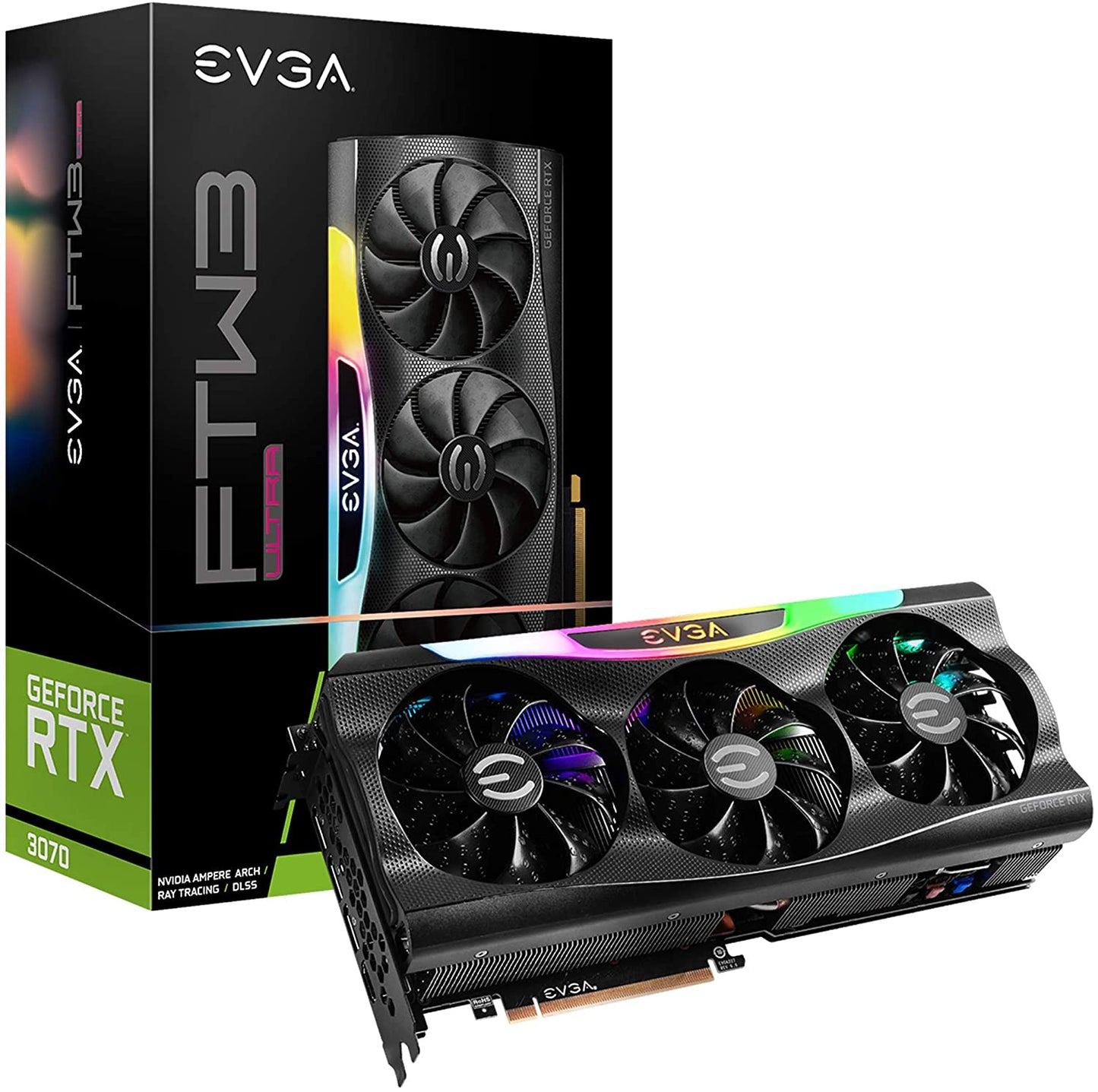 EVGA GeForce RTX 3070 FTW3 Ultra Gaming, 08G-P5-3767-KL, 8GB GDDR6, iCX3 Technology, ARGB LED, Metal Backplate, LH sale