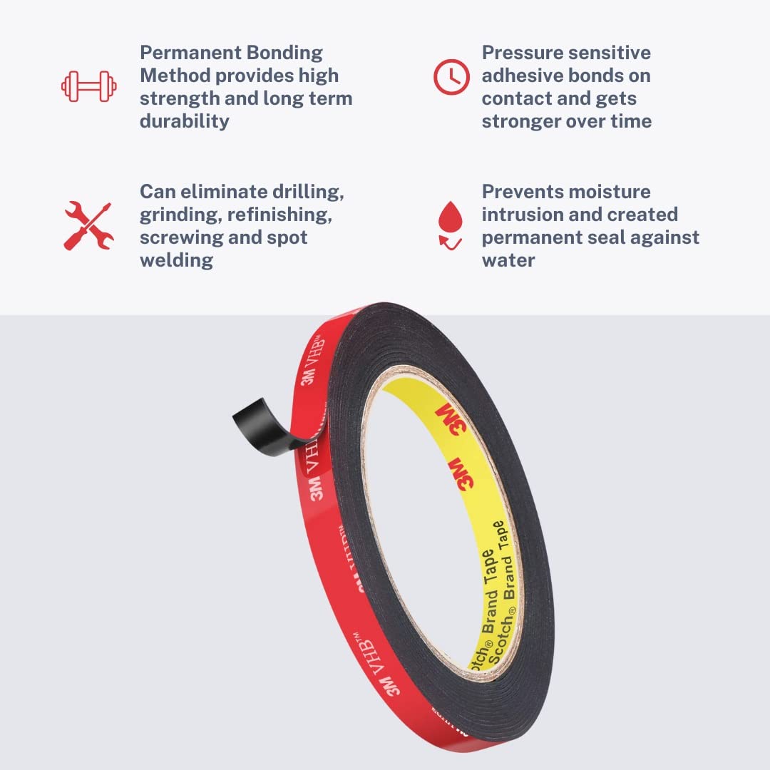 Laptopking Repalcement 3M tape Double Sided Tape, Heavy Duty Mounting Tape, for Car Decor, Outdoor Home Office Décor 2MM