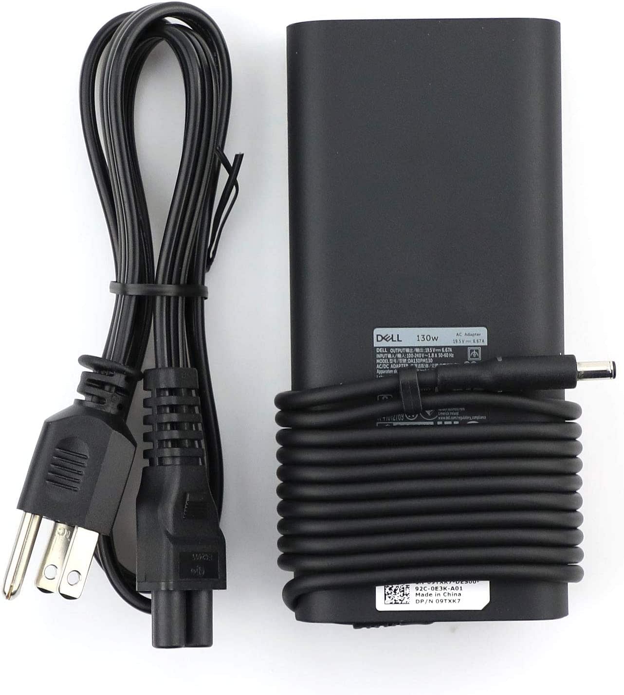 Dell 130W 19.5V 6.67A Tip 4.5mm XPS 15 9530 9550 9560 / Precision M3800 5510 5520 Laptop Charger 130W(watt) AC Power Adapter - RN7NW,DA130PM13Z (Refurbished)