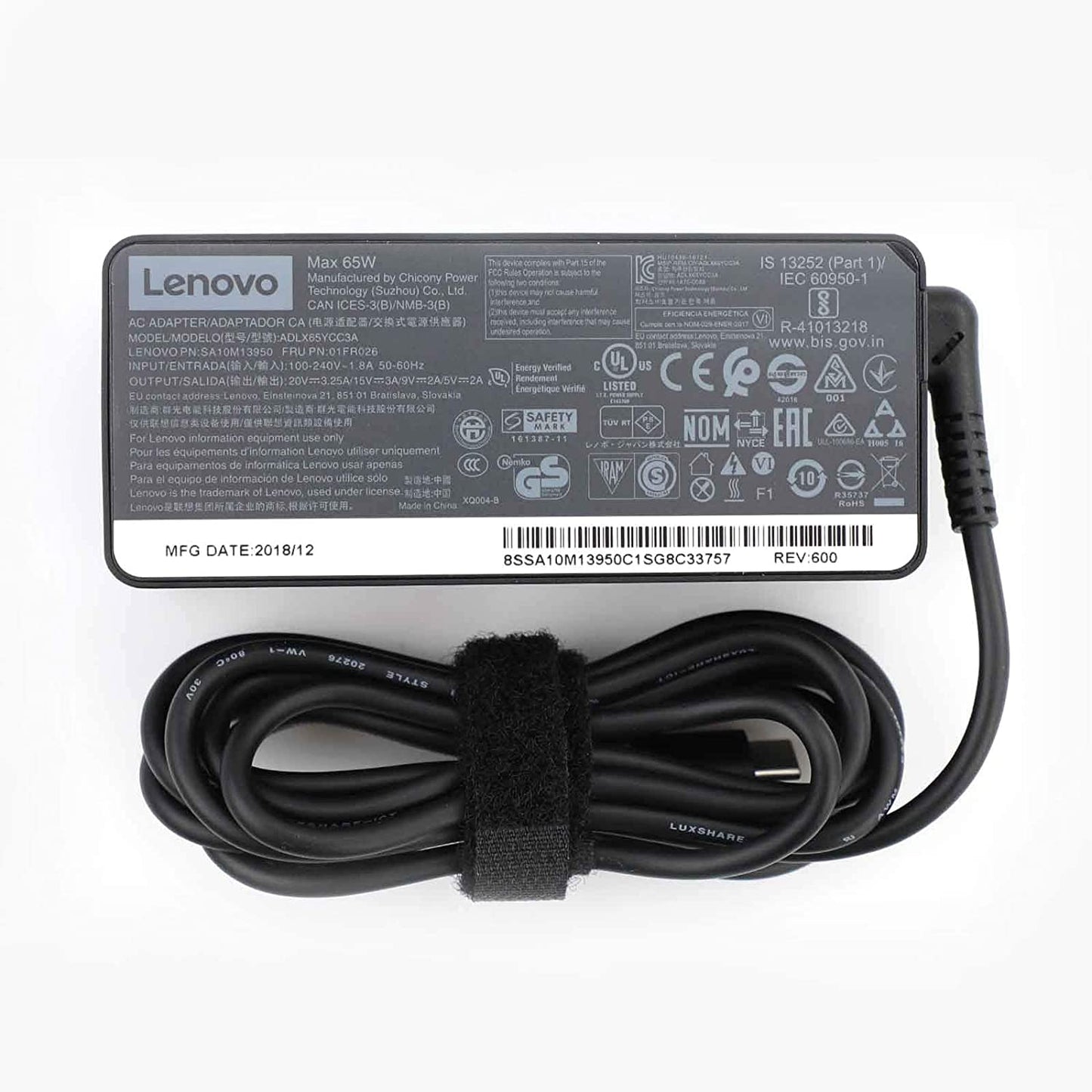 New Lenovo ThinkPad Laptop Charger 65W watt USB Type C (USB-C) AC Power Adapter for X1 Carbon 2017 2018,T580 E580 X280 E485 A485 T480S,Yoga 920 720 730 L380,New S1 S2 2018, L480 L580,ADLX65YDC2A