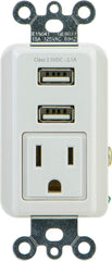 GE 17833 Receptacle, in Wall, 1 Outlet, 2 USB, 2.1 Amps - Laptop King
