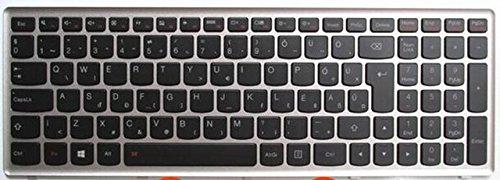 New Replacement Keyboard for Lenovo Ideapad Z500 Z500A Z500G P500 Series Laptops Black US Layout with Silver Frame by LaptopKing - 1 Year Warranty - Laptop King