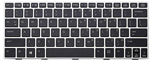 Replacement Keyboard for HP/Compaq Pavilion HP EliteBook HP Envy - All Models Available - ***1 Year Warranty*** LaptopKing Keyboard (Elitebook Revolve 810 G1 G2, Black, Silver Frame) US Layout - Laptop King